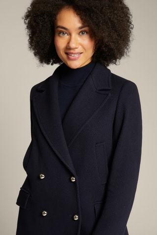 Manteau en laine vierge - Bleu foncé