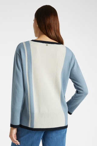 Pull en laine - Ciel et blanc