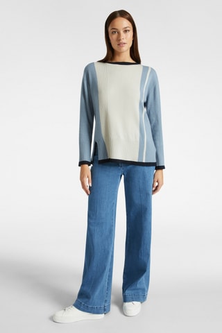 Pull en laine - Ciel et blanc