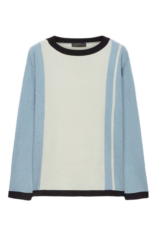 Pull en laine - Ciel et blanc