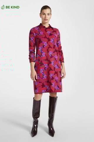 Robe midi - Rouge et bleu marine