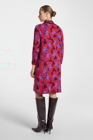 Robe midi - Rouge et bleu marine