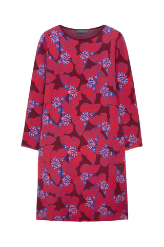 Robe midi - Rouge et bleu marine