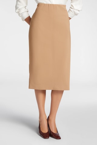 Jupe droite taille haute - Beige