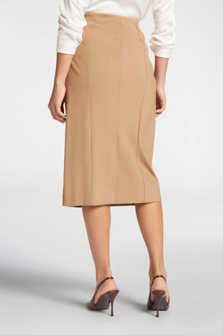 Jupe droite taille haute - Beige