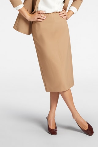 Jupe droite taille haute - Beige