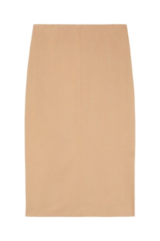 Jupe droite taille haute - Beige