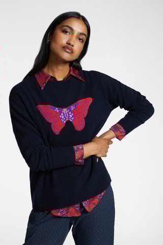 Pull en laine et poils de yack - Bleu