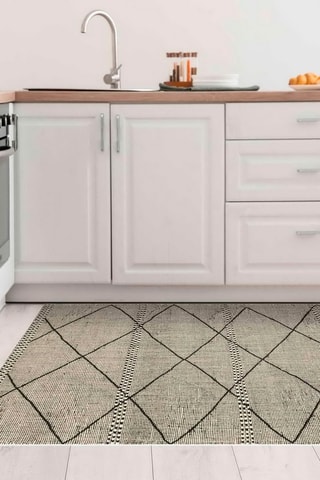 Alfombra vinílica Moderna Natural Beige y negro