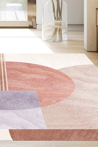 Alfombra vinílica Eyne Rosa y beige