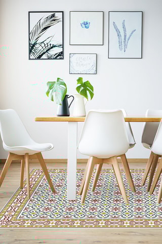 Alfombra vinílica Brigitte Naranja y azul