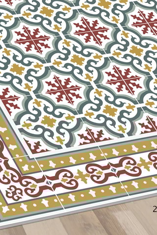 Alfombra vinílica Brigitte Naranja y azul