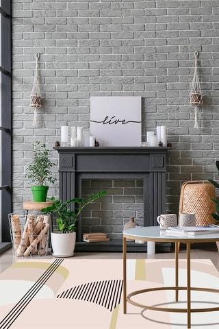 Alfombra vinílica Glam 1 Rosa y amarillo