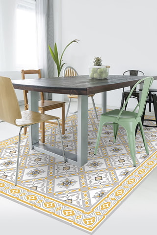 Alfombra vinílica Princesa Amarillo y gris