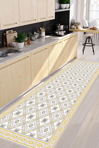 Alfombra vinílica Princesa Amarillo y gris