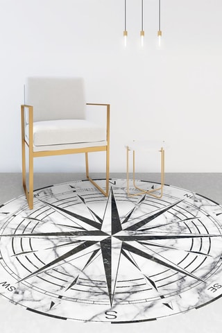 Alfombra vinílica Notredame Blanco y gris oscuro