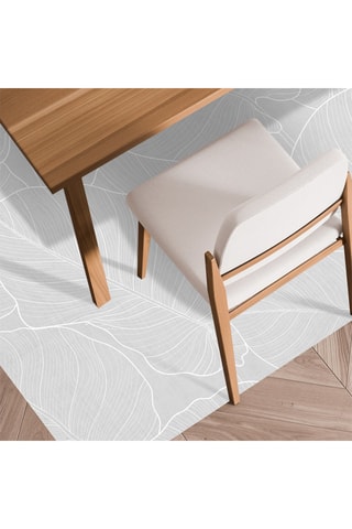 Alfombra vinílica Hojas Gris