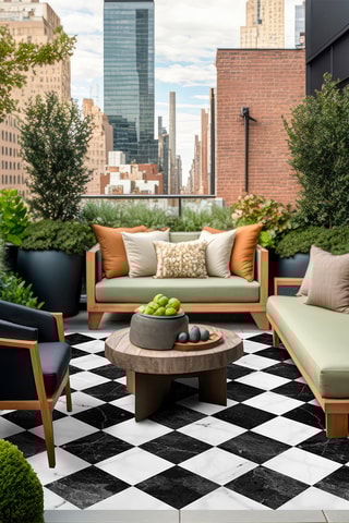 Alfombra vinílica Gadir Negro y blanco