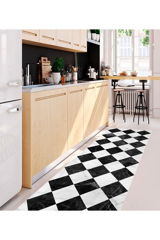 Alfombra vinílica Gadir Negro y blanco