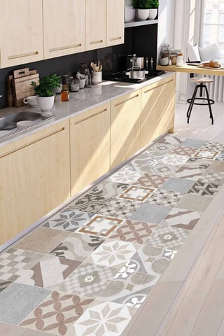 Alfombra vinílica Home Tiles Vintage 2 Gris y beige