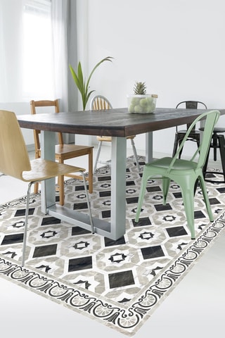 Alfombra vinílica Isis Negro y blanco