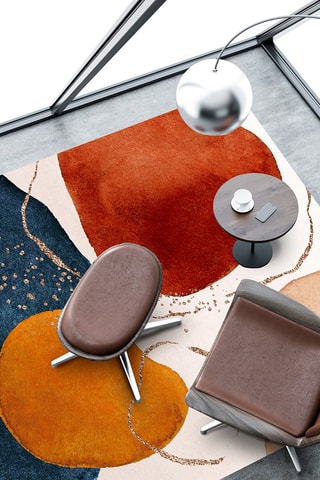 Alfombra vinílica Ania Naranja y azul cobalto