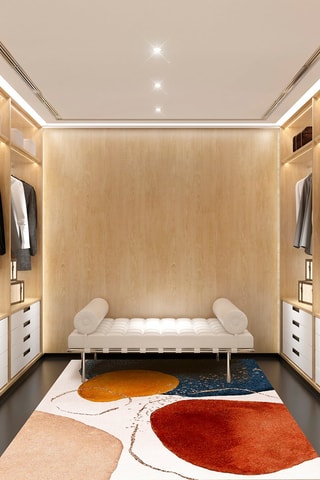 Alfombra vinílica Ania Naranja y azul cobalto