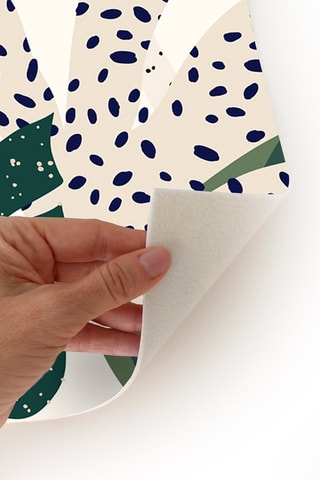 Alfombra vinílica Plantas Blanco y verde oscuro