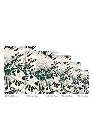 Alfombra vinílica Plantas Blanco y verde oscuro