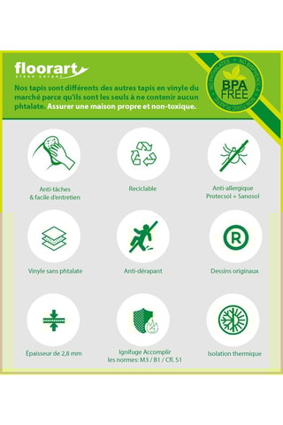 Alfombra vinílica Notredame Negro y topo 