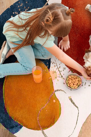 Alfombra vinílica Ania Naranja y azul cobalto