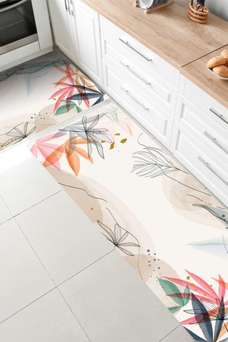 Alfombra vinílica Jardín Osaka - Naranja y beige