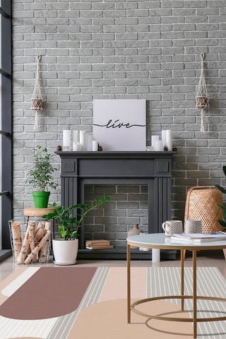 Alfombra vinílica Mai Gris y marrón