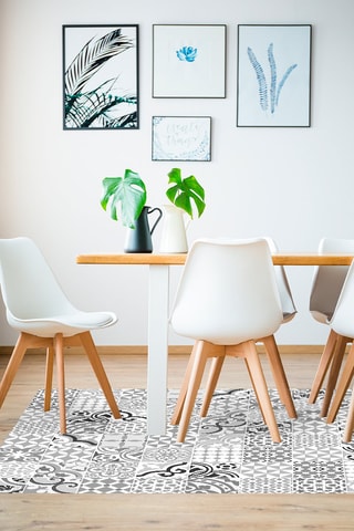 Alfombra vinílica Chamonix   Gris y blanco 