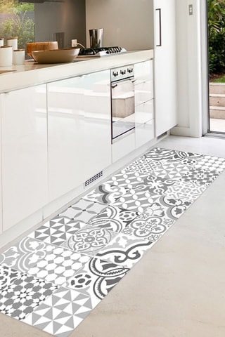 Alfombra vinílica Chamonix   Gris y blanco 