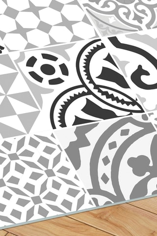 Alfombra vinílica Chamonix   Gris y blanco 