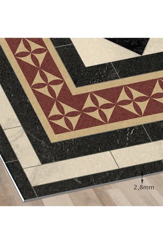 Alfombra vinílica Damero Negro y beige