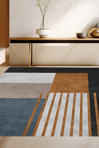 Alfombra vinílica Albertville Negro y camel