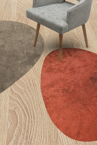 2 alfombras vinílicas Forma Gris piedra y rojo