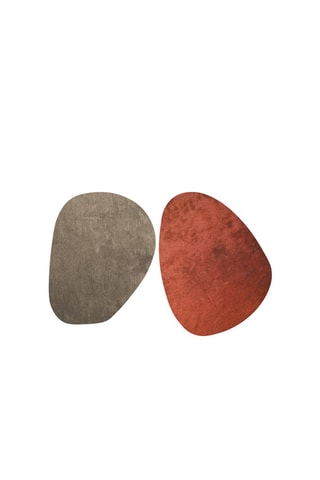 2 alfombras vinílicas Forma Gris piedra y rojo