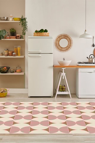 Alfombra vinílica Melissa - Rosa y beige