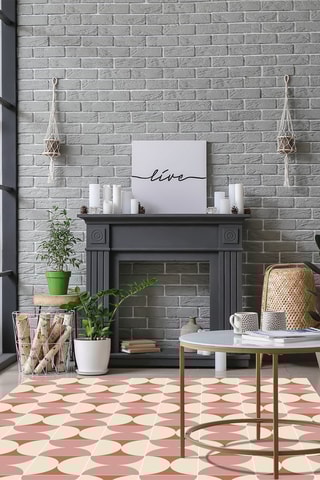 Alfombra vinílica Melissa - Rosa y beige