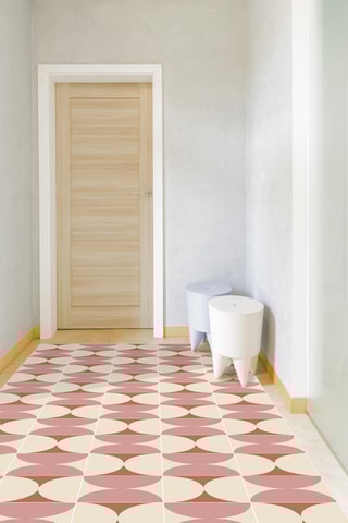 Alfombra vinílica Melissa - Rosa y beige