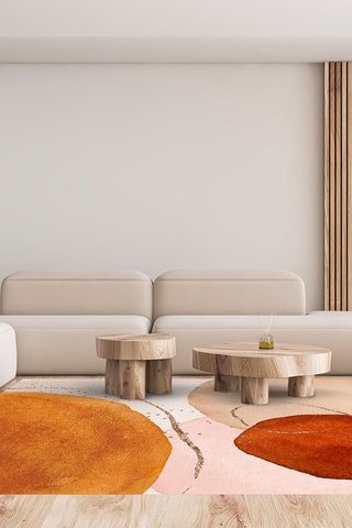 Alfombra vinílica Agata Naranja y crudo