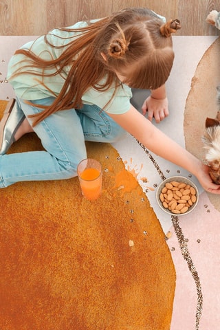 Alfombra vinílica Agata Naranja y crudo