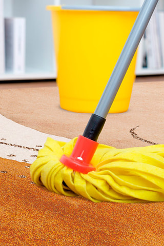 Alfombra vinílica Agata Naranja y crudo