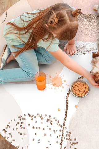 Alfombra vinílica Kira Rosa empolvado y blanco