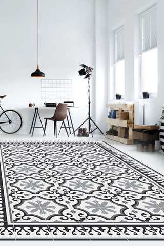 Alfombra vinílica Parisian - Negro y blanco