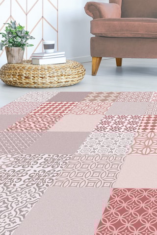 Alfombra vinílica Rossana - Rojo y gris