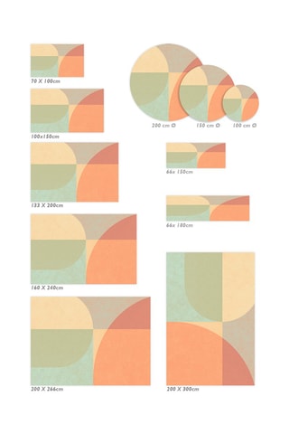 Alfombra vinílica Palm Springs - Amarillo y verde